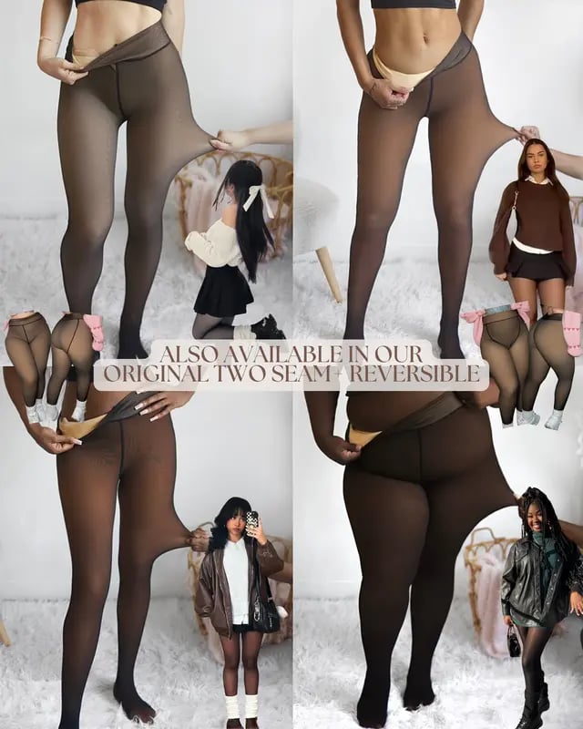 ⏰LAST DAY BUY 1 GET 1 FREE ( Add 2 Pcs To Cart ) ⏰ - 2026 New Compression Band Model One-Seam Translucent Fleece Lined Tights