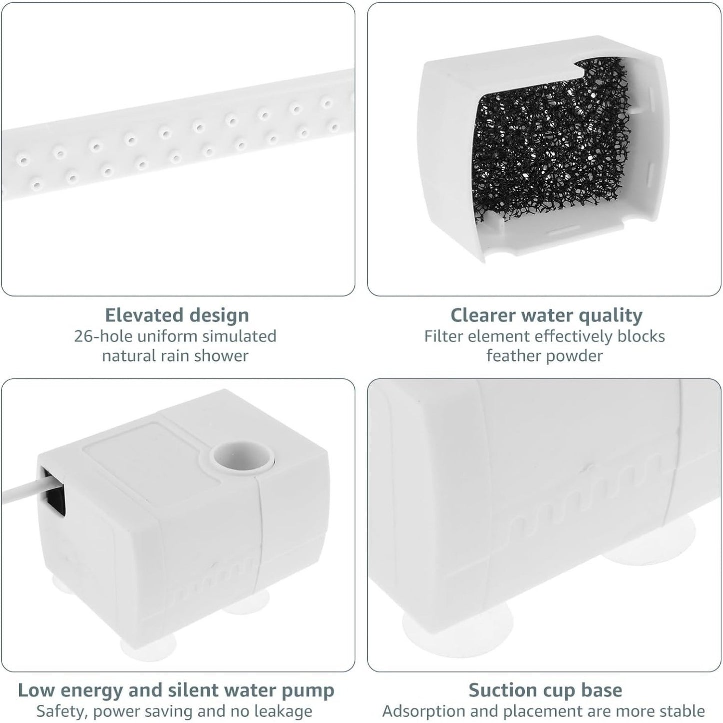 🔥Hot Sale 49% OFF - 🦜💦Automatic ABS Bird Bath Shower, Parrot Bathtub with Circulating Faucet for Pet Bird