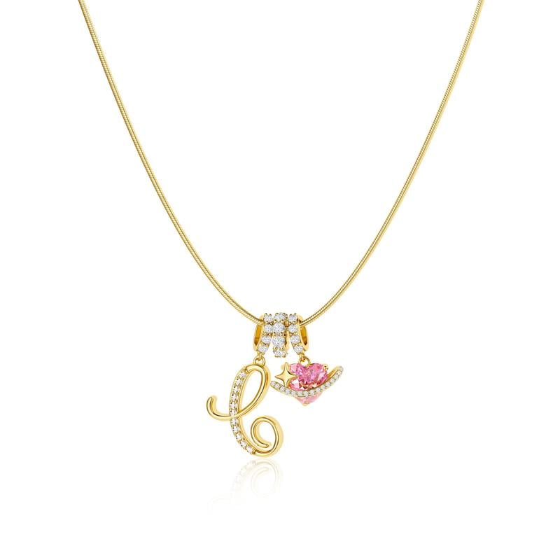 ✨Gold 3-Layering Initial A-Z Letter Heart Pendant Necklaces💗