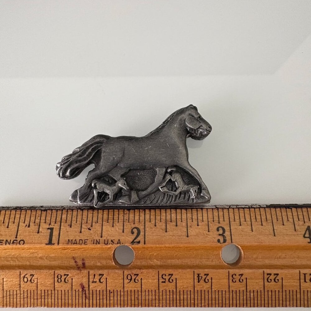 🐈‍⬛✨Vintage Handcrafted Pewter Cat Pin With Kitten Pierced Earrings & Necklace