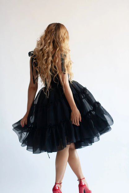 🔥Black Friday Limited Time Promotion 50% OFF - 💃✨ Vintage Romantic Tiered Organza Midi Dress & Free shipping✈️