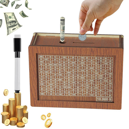 🎁Last Day Sale 49% OFF🎁🎅Cash Vault Wooden Savings Box