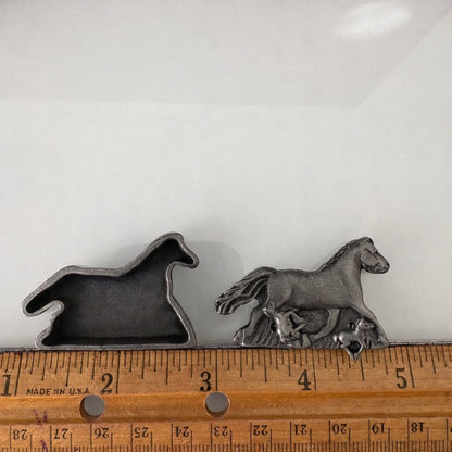 🐈‍⬛✨Vintage Handcrafted Pewter Cat Pin With Kitten Pierced Earrings & Necklace