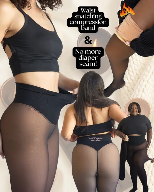 ⏰LAST DAY BUY 1 GET 1 FREE ( Add 2 Pcs To Cart ) ⏰ - 2026 New Compression Band Model One-Seam Translucent Fleece Lined Tights