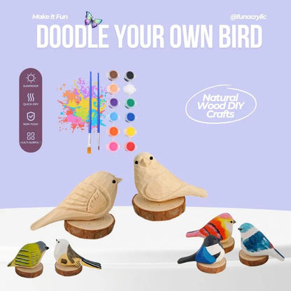 Wooden Bird & Marker Craft Kit 🦜