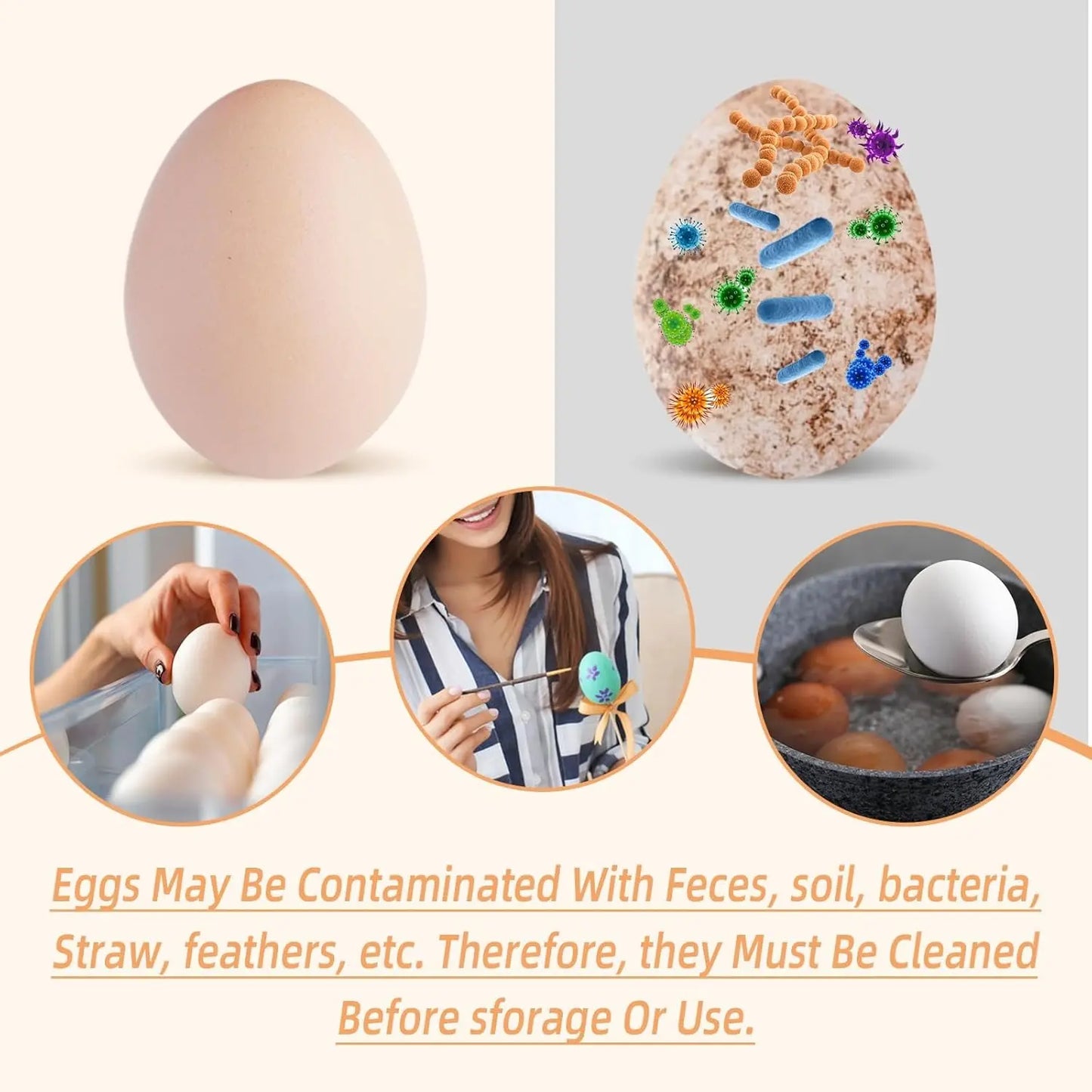 Silicone Egg Cleaner Brush, Silicone Egg Cleaning Brush for Farm Fresh Eggs, Chicken Coop Cleaning Tools, Egg Washer, Chicken Coop Accessories