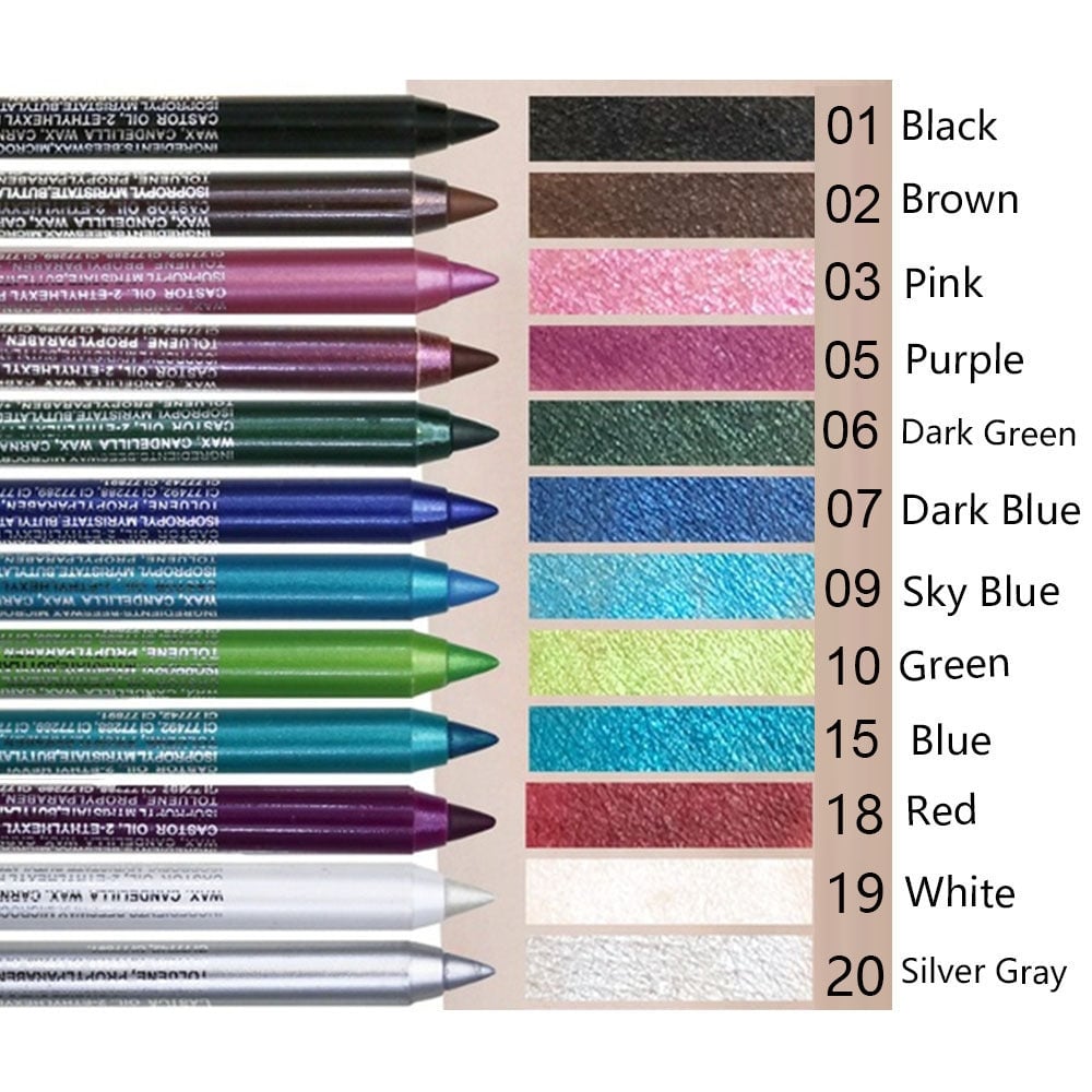 🔥LAST DAY 49% OFF -14-Pack Eyeliner Pencil Waterproof Colored Gel Liners with Metallic & Shimmer Finishes Smudge-Proof