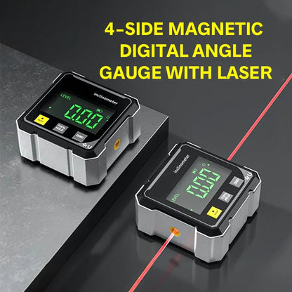 🔥Last Day 49% OFF -4-Side Magnetic Digital Angle Gauge with Laser