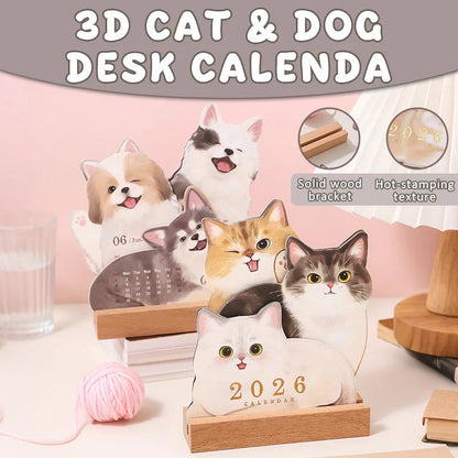 🔥Last Day 49% OFF - 🗓️Mini Desk Calendar 2026 Cute Dog & Cat Monthly Planner