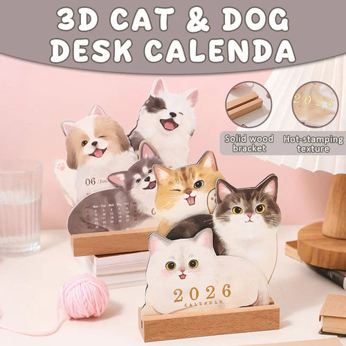 🔥Last Day 49% OFF - 🗓️Mini Desk Calendar 2026 Cute Dog & Cat Monthly Planner