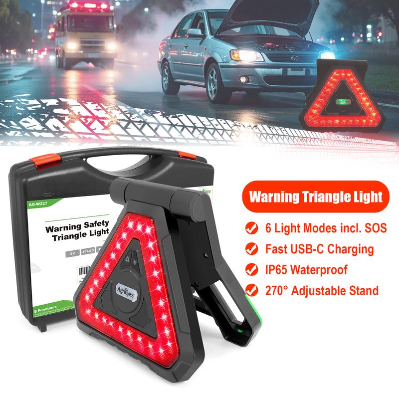 ⏰Last 4 hours Sale: Save 49%-🎁✨4-in-1 LED Safety Light | Flashlight, Triangle, SOS, Freestanding Mode