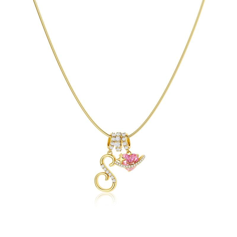 ✨Gold 3-Layering Initial A-Z Letter Heart Pendant Necklaces💗