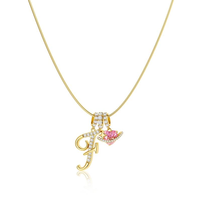 ✨Gold 3-Layering Initial A-Z Letter Heart Pendant Necklaces💗