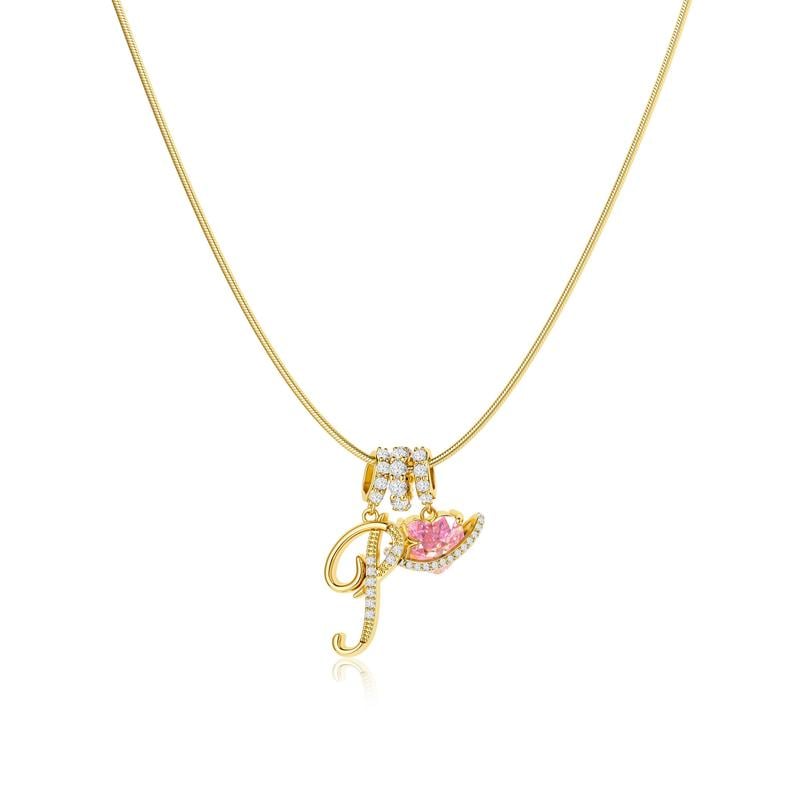 ✨Gold 3-Layering Initial A-Z Letter Heart Pendant Necklaces💗