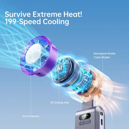 Ice Fan Portable Handheld High Speed Fan 199 Adjustable Levels Foldable for Summer Travel Vacation Essentials& Outdoor Activities with 13000 RPM Turbine Engine cool fan
