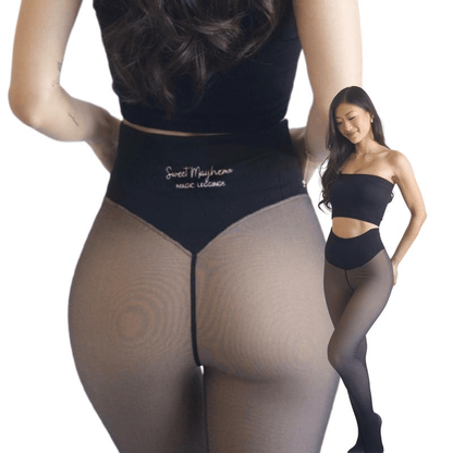 ⏰LAST DAY BUY 1 GET 1 FREE ( Add 2 Pcs To Cart ) ⏰ - 2026 New Compression Band Model One-Seam Translucent Fleece Lined Tights