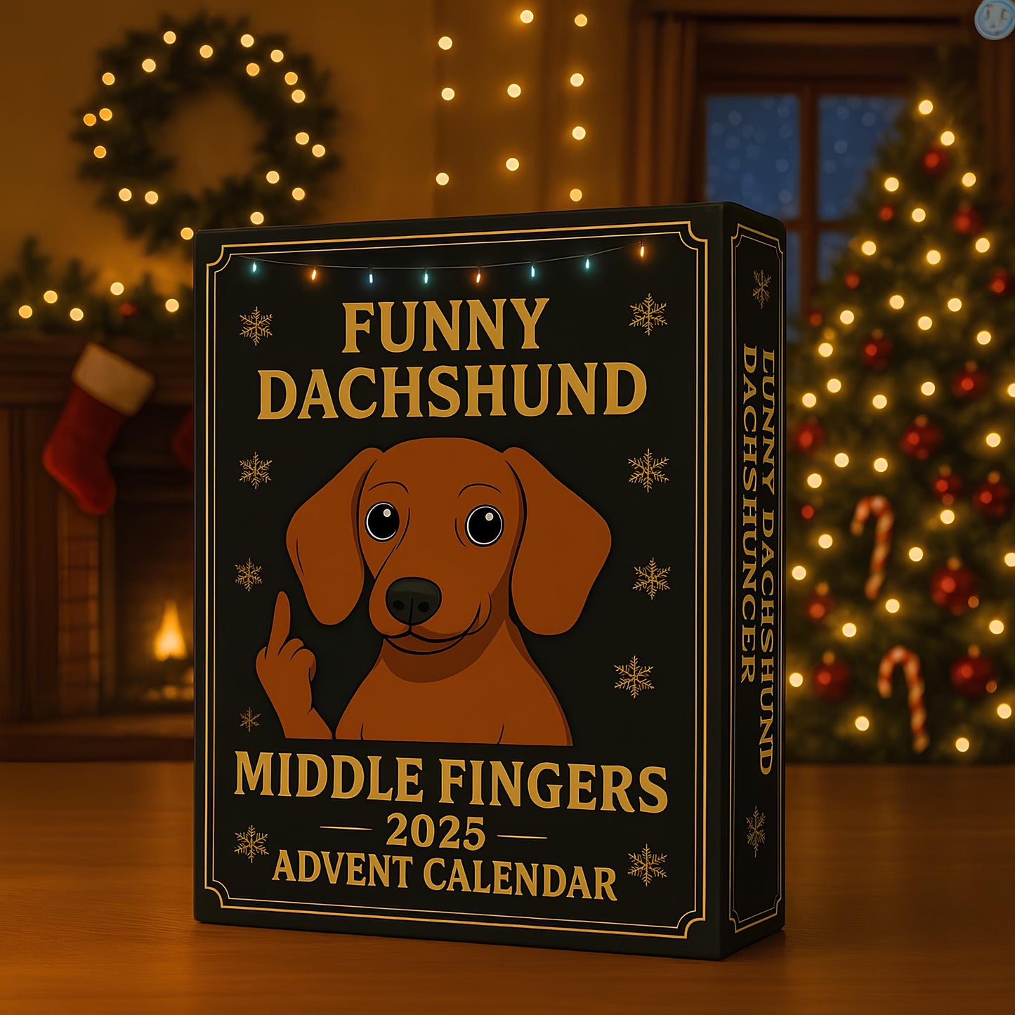 Funny Dachshund Middle Fingers 2025 Advent Calendar🎄