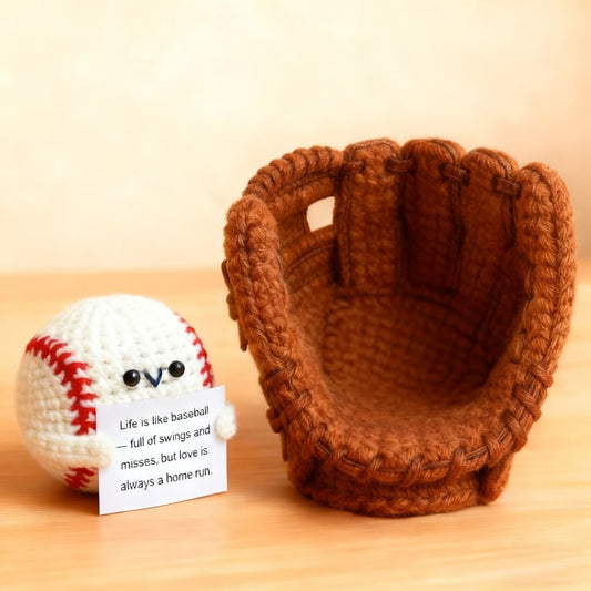 "Life Is Like Baseball" Hand-Crocheted Keepsake