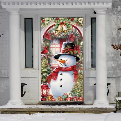 🎄Golden Christmas Bells & Wreath Door Cover - 35.4" x 70.8"