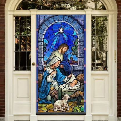 🎄Golden Christmas Bells & Wreath Door Cover - 35.4" x 70.8"