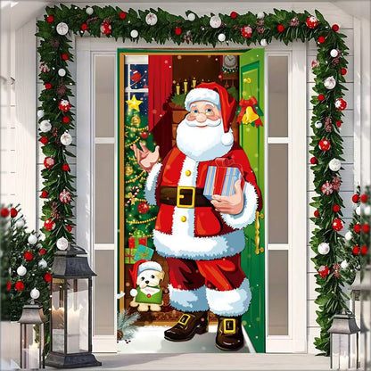 🎄Golden Christmas Bells & Wreath Door Cover - 35.4" x 70.8"
