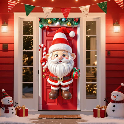 🎄Golden Christmas Bells & Wreath Door Cover - 35.4" x 70.8"