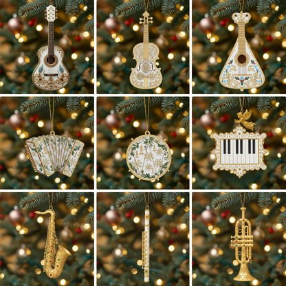 Golden Melody Christmas Ornaments