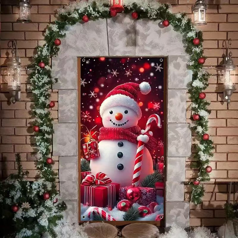 🎄Golden Christmas Bells & Wreath Door Cover - 35.4" x 70.8"