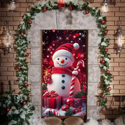 🎄Golden Christmas Bells & Wreath Door Cover - 35.4" x 70.8"