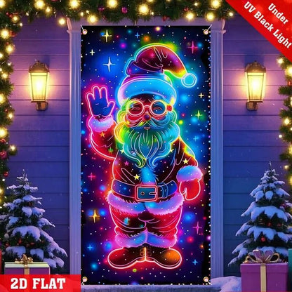 🔥LAST DAY 49% OFF - ✨UV Activated Night Glow Fluorescent Christmas Door Cover Party Banner🌟
