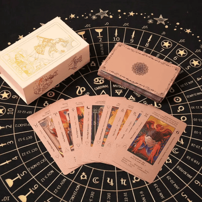 🔮Rose Gold Witchy Tarot Deck – Waterproof Foil & Guide Book for Beginners