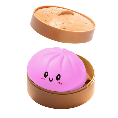 Giant Glitter Dumpling, Giant Dumpling Squishy, Mega Rainbow Dumplings, Cute Anxiety Relief Fidget Toy, with Steamer Box,Soft Squeeze Decompression Dough for Adults