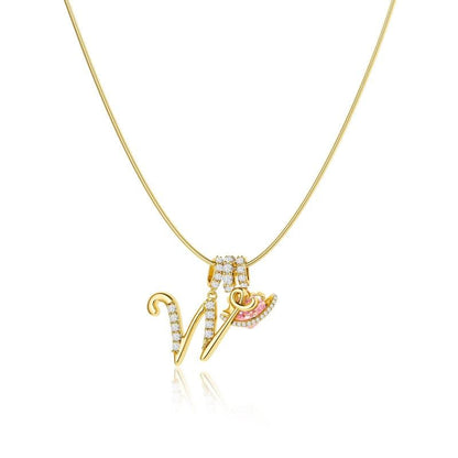 ✨Gold 3-Layering Initial A-Z Letter Heart Pendant Necklaces💗