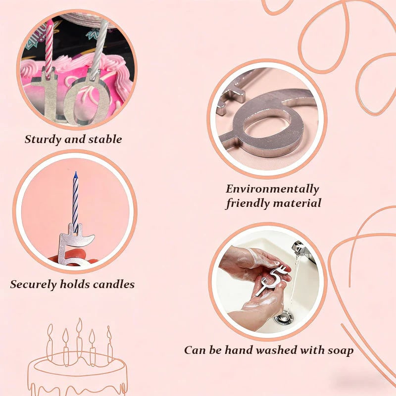 🔥Last Day 49% OFF - 🎂Reusable Birthday Number Candle Holders🎉