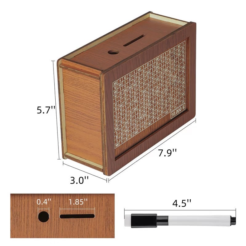 🎁Last Day Sale 49% OFF🎁🎅Cash Vault Wooden Savings Box