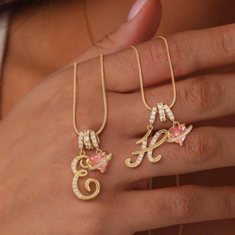 ✨Gold 3-Layering Initial A-Z Letter Heart Pendant Necklaces💗