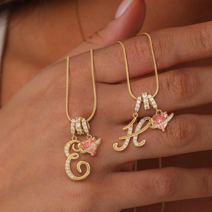 ✨Gold 3-Layering Initial A-Z Letter Heart Pendant Necklaces💗