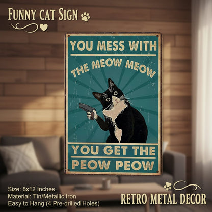 😹✨Funny Cat Sign Vintage Cat Wall Art
