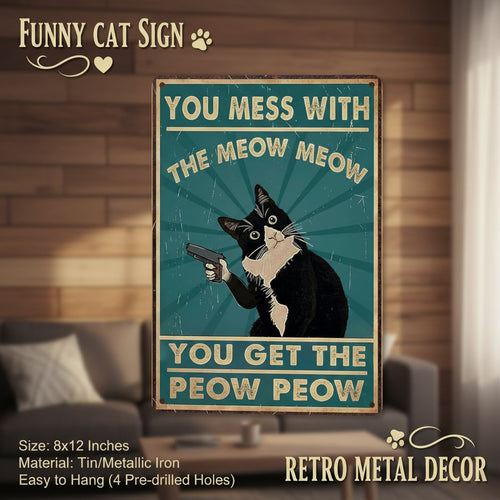 😹✨Funny Cat Sign Vintage Cat Wall Art