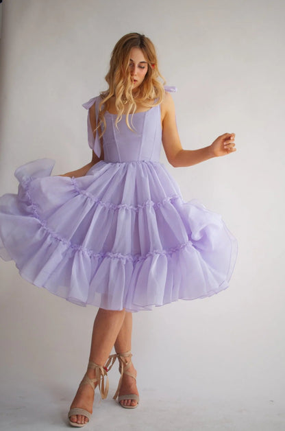 🔥Black Friday Limited Time Promotion 50% OFF - 💃✨ Vintage Romantic Tiered Organza Midi Dress & Free shipping✈️