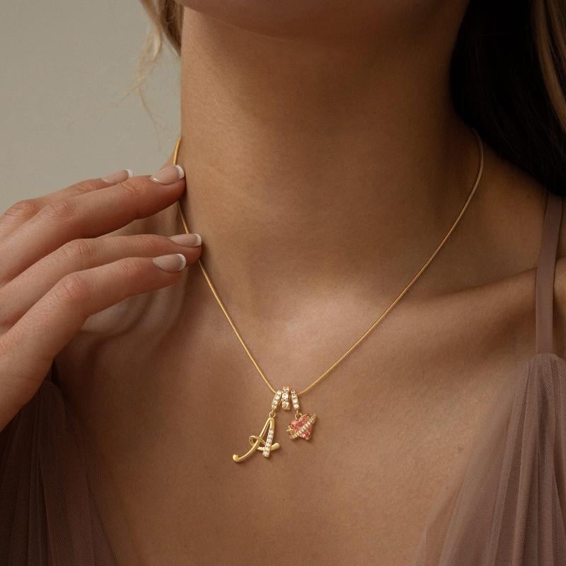 ✨Gold 3-Layering Initial A-Z Letter Heart Pendant Necklaces💗