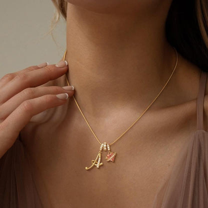✨Gold 3-Layering Initial A-Z Letter Heart Pendant Necklaces💗