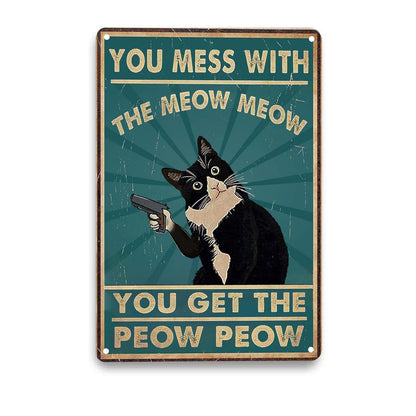 😹✨Funny Cat Sign Vintage Cat Wall Art