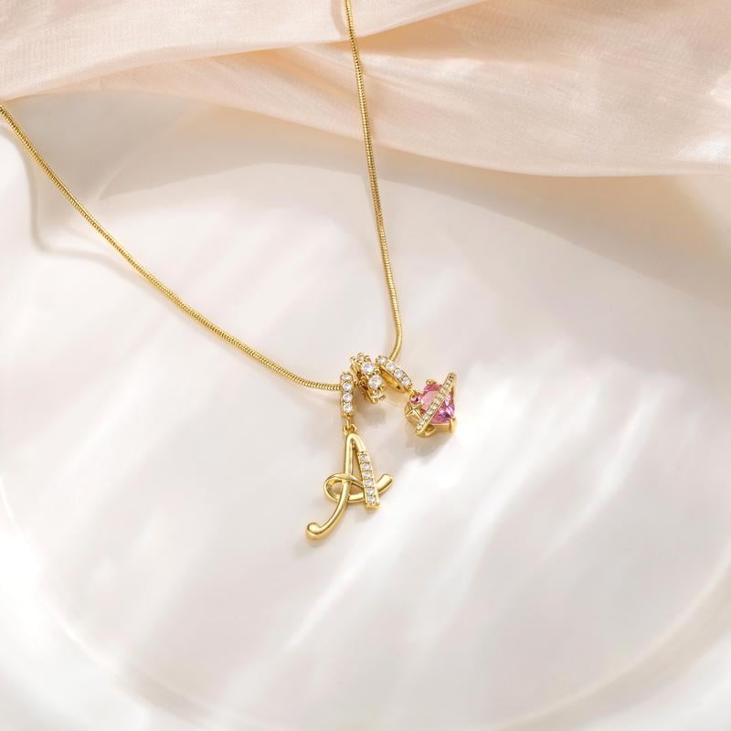 ✨Gold 3-Layering Initial A-Z Letter Heart Pendant Necklaces💗