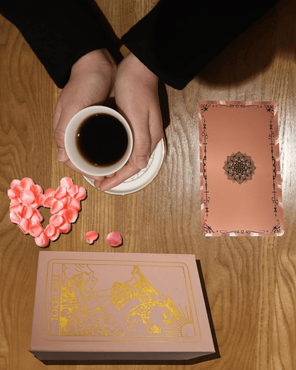 🔮Rose Gold Witchy Tarot Deck – Waterproof Foil & Guide Book for Beginners