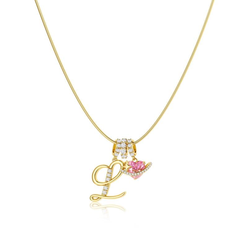 ✨Gold 3-Layering Initial A-Z Letter Heart Pendant Necklaces💗