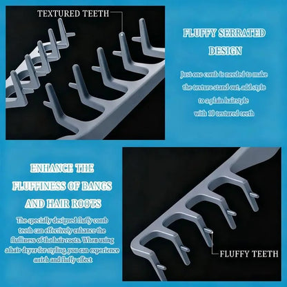 💖Last Day Buy 1 Get 1💖Unisex Hair Texture Comb! Featuring a dual-sided design with both wide and fine teeth, it helps you create voluminous, dimensional hairstyles with lifted roots(2Pcs)