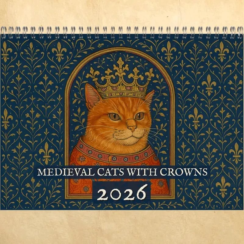 🔥LAST DAY SALE 50% OFF - 🐱👑Medieval Cats with Crowns Calendar 2026📅