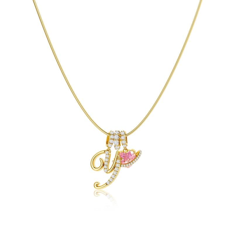 ✨Gold 3-Layering Initial A-Z Letter Heart Pendant Necklaces💗