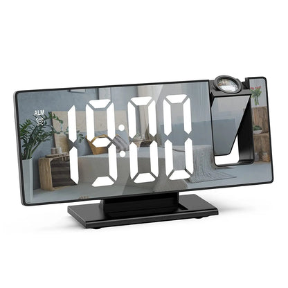 LED Projection Alarm Clock ⏰✨ Large Display, Rotating Projector, Brightness Control & Voice Mode 📽️🌙